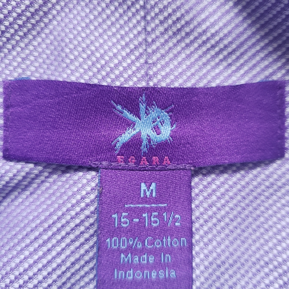 Egara Non Iron Blue & Purple Button Down Shirt M - Picture 5 of 8